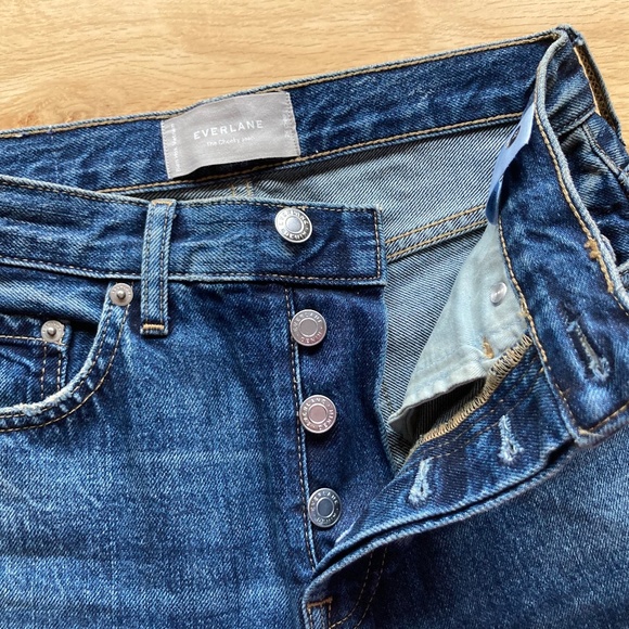 Everlane 90s Cheeky Jean 24 Crop Distressed Indigo LIKE NEW - Picture 6 of 12